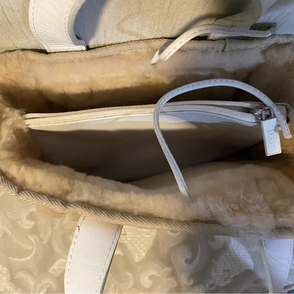 UGG Tan and Cream/White Women's Shearling-Sheepskin Mini Bag - Picture 9 of 16